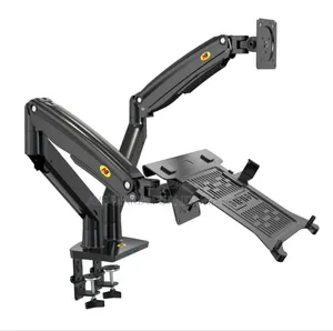 Dual Arm Monitor Desk Mount Tilt, Swivel, Pneumatic Stand