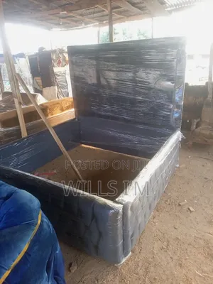 6 by 6 Quality Upholstered Beframe With 5ft Tall Headboard