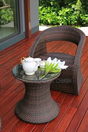 Patio Rattan Coffee Table And 2 Chairs  – Outdoor Elegance