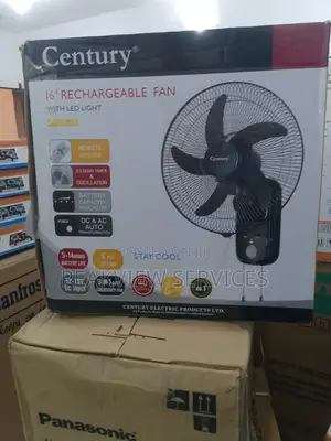 Century 16'' Rechargeable Wall Fan With 5-14hr Battery Backu