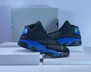 Original Air Jordan 13 Retro Black Hyper Royal Sneakers