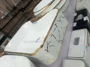 Marble White and Gold Counter Basin