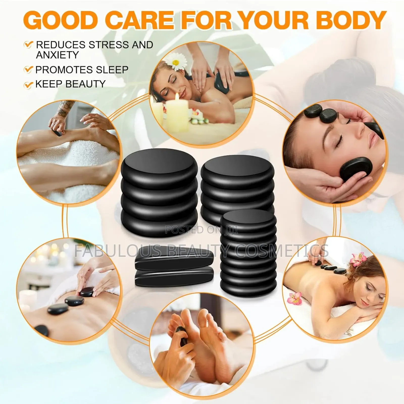 18 PCS Hot Massage Stones