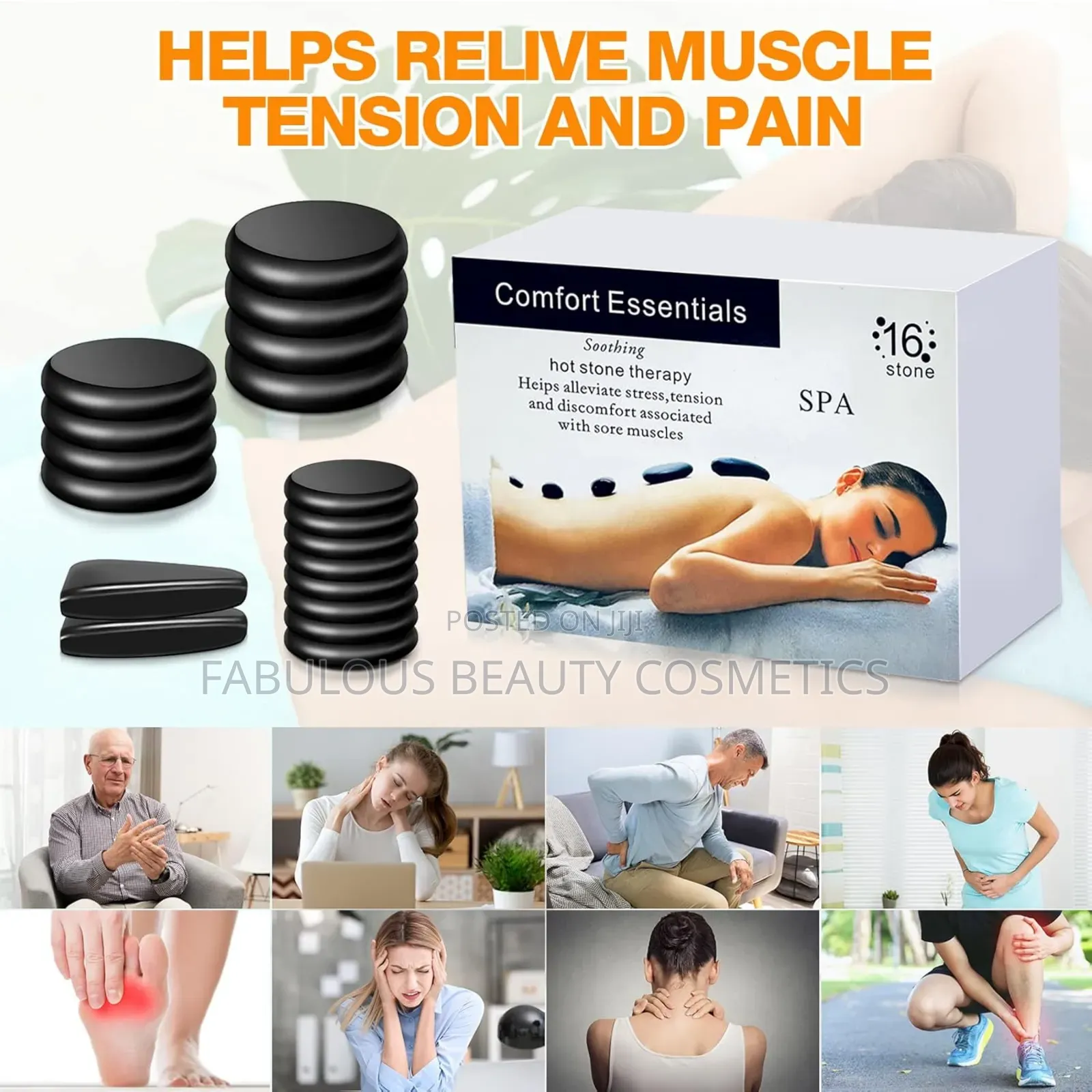 18 PCS Hot Massage Stones