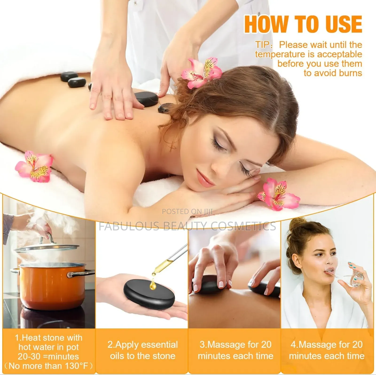 18 PCS Hot Massage Stones