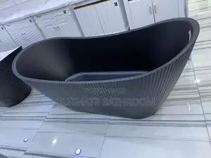 Matt Black Stripe Acrylic Bathtub 