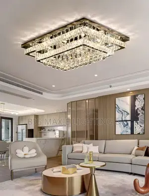 Luxury Classic Rectangular Crystal Silver Led Chandelier