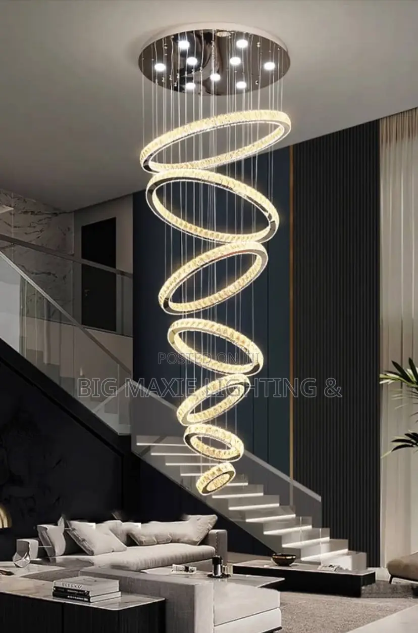 Modern Simple Luxury Long Ceiling Crystal Chandelier Light