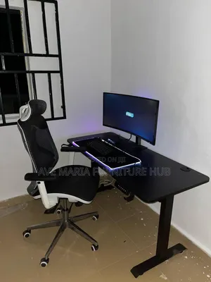 Electric Adjustable Height Desk and Chair.