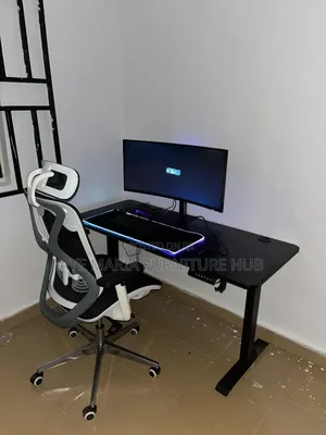 Electric Adjustable Height Desk and Chair.