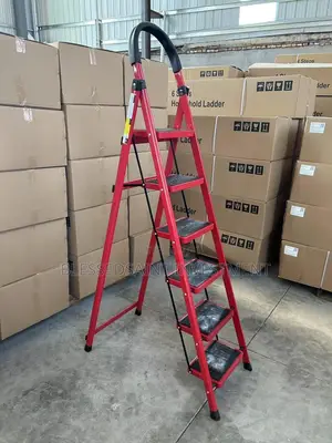Red Kitchen Ladder Fiber Ladder 6 Steps