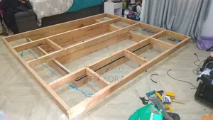 Wooden Floating Bed Frame With Led Lights