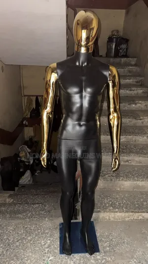 Normal Body Size Male Black And Gold Faceless Mannequin