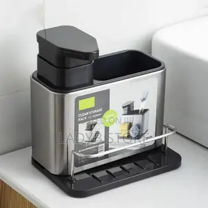 Stainless Steel Cutlery Holder With Soap Dispenser