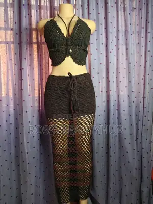Handmade Crochet Short Bra and Hat