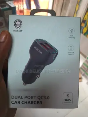 Green Lion Car Charger Qc3.0 18w + Qc3.0 18w - Black