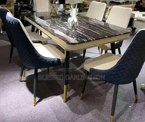Black Top Marble Dining Table