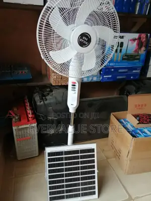 Electricity Solar Rechargeable Standing Fan + Solar Panel