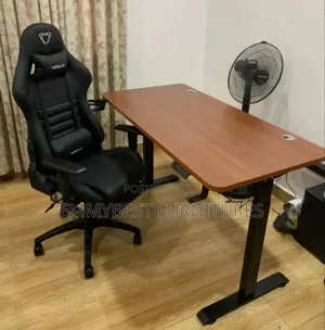 Electric Adjustable Height Desk And Chair.