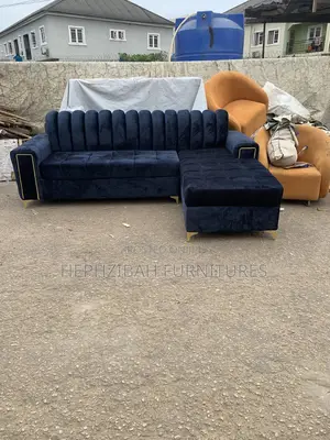 Navy Blue L Shaped Sofa