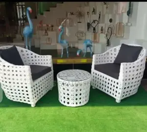 Rattan Me and You Set of Chairs and Table