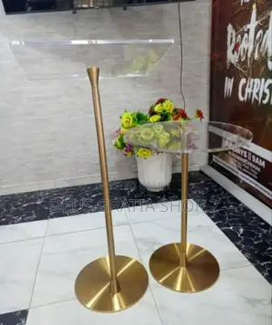 Set of Brand-New Single Pole Pulpit With Acrylic Top