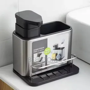 Sink Tidy Clean Storage Rack Sponge Holder Soap Dispenser