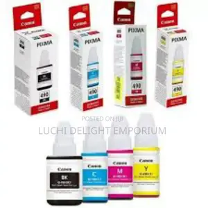 Canon G1-490 Genuine Ink Set - Black,Magenta,Cyan,Yellow