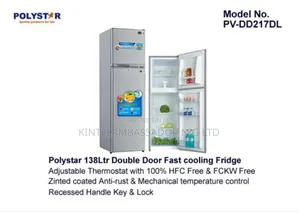 Polystar 138l Double Door Fast Cooling Fridge