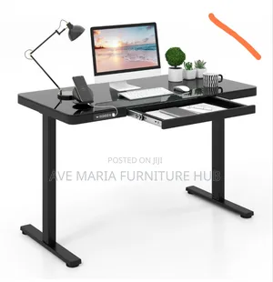 Electric Adjustable Height Desk Glass Top.