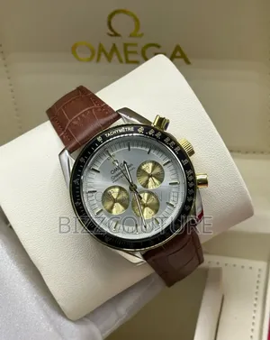 Original Omega Brown Genuine Leather Strap Watch