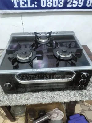 Magic Automatic Glass Top 3 Burners Gascooker Wit Ovenngrill