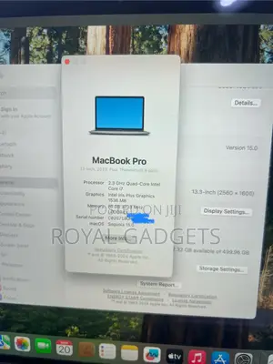 Laptop Apple MacBook Pro 2020 16GB Intel Core i7 SSD 512GB