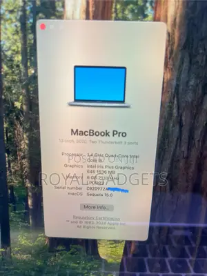 Laptop Apple MacBook Pro 2020 8GB Intel Core i5 SSD 256GB