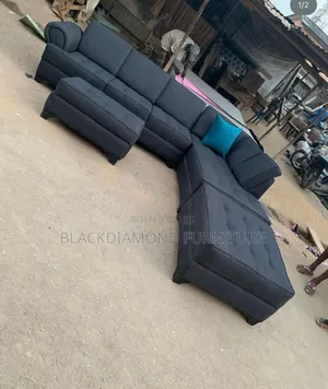 L Shape Fabric Sofa by Blackdiamond Furniture