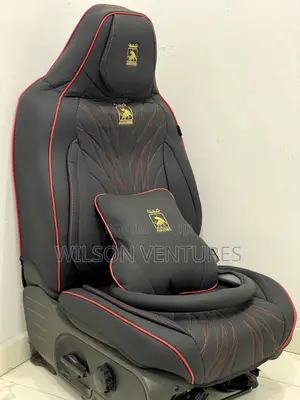 Black With Ref Line Leather Seat Cover