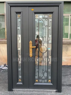 Gray 4ft by 7ft Front/Ante Room Copper Glass Door