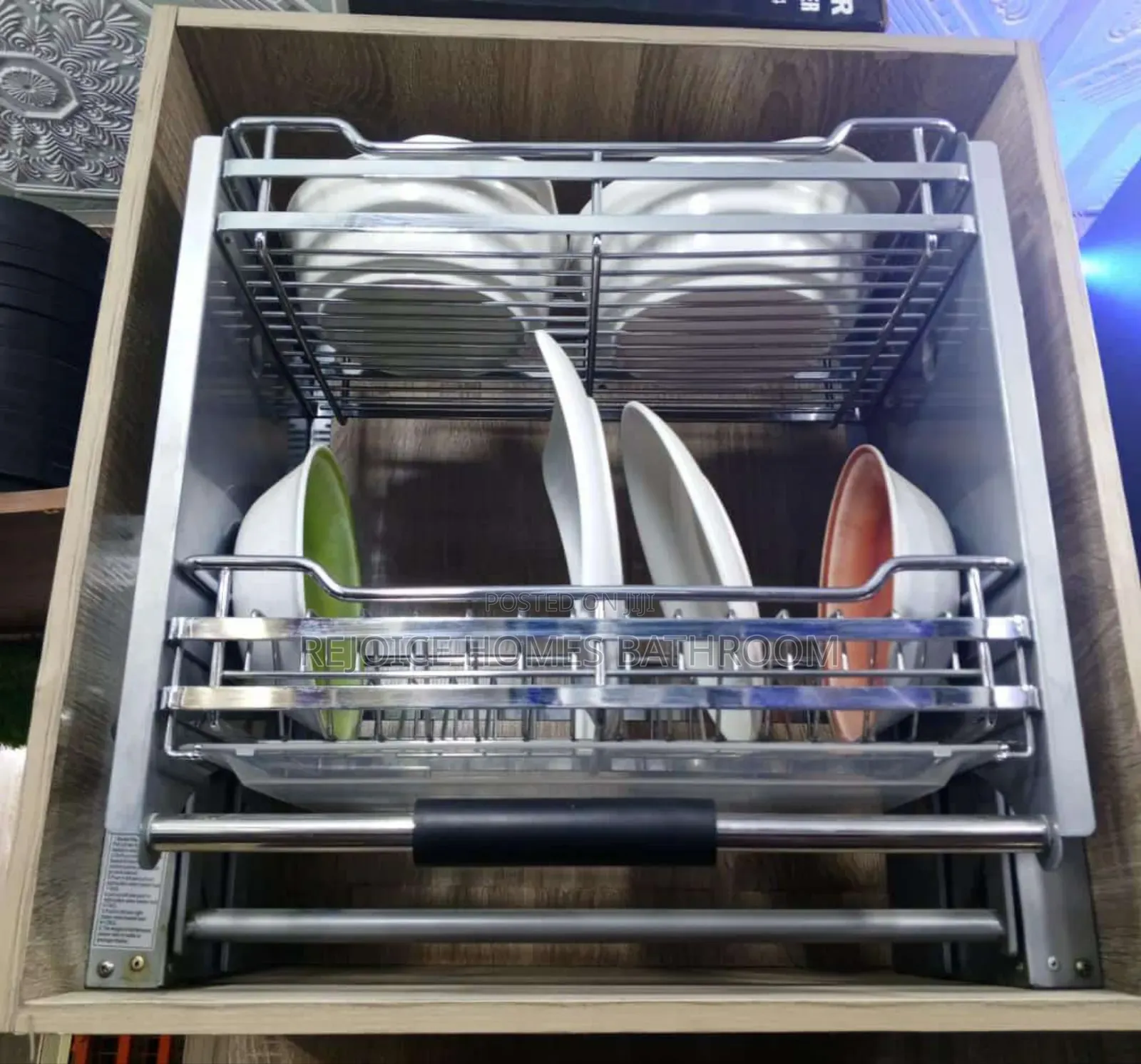 Pull Out/Down Plates Rack for Kitchen Cabinets 80cm