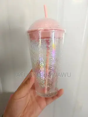 Drinking Cup Cute Creative Shape Glitter Straw Water Bottle