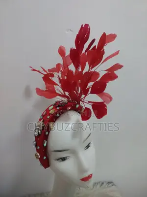 Red Embellished With Feathers