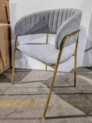 Fabric Chair With Gold Steel Frame