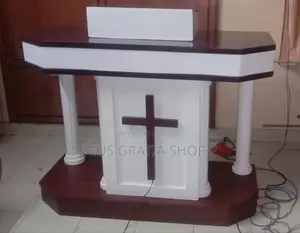 Modern Church Pulpit/White and Brown Pulpit