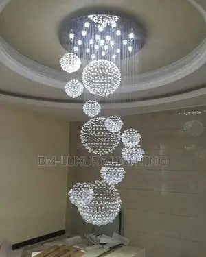 Luxury Crystal Balls Dropping Staircase Chandeliers