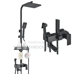 Black Bathroom Shower and Handheld Showers