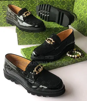 New Gucci Black and Coffee Footwear