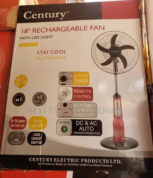 18" Century Rechargeable Stand Fan
