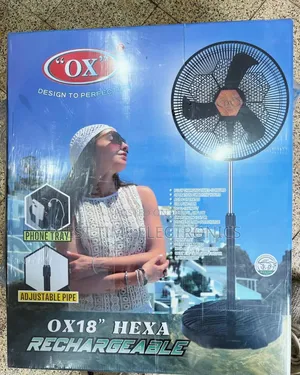18" Ox Hexa Rechargeable Stand Fan