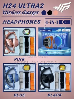 H24 Smart Watch Headset With Light 4 Straps