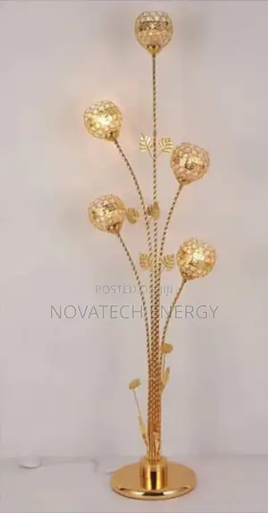 Flower Design Floor Standing Lamp Golden