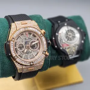 Hublot Quality Luxury Men Rubber Strap Wristwatch